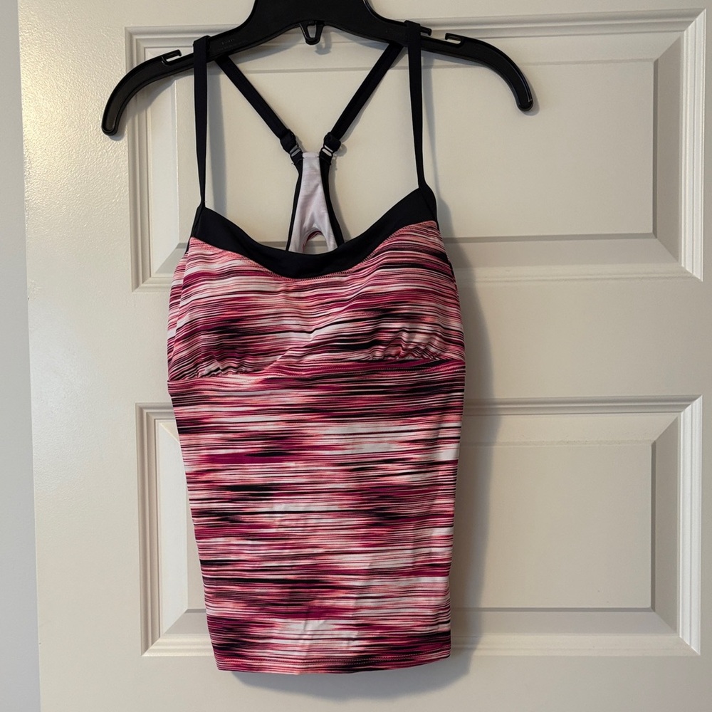 Pink and Black Strappy Tank Top